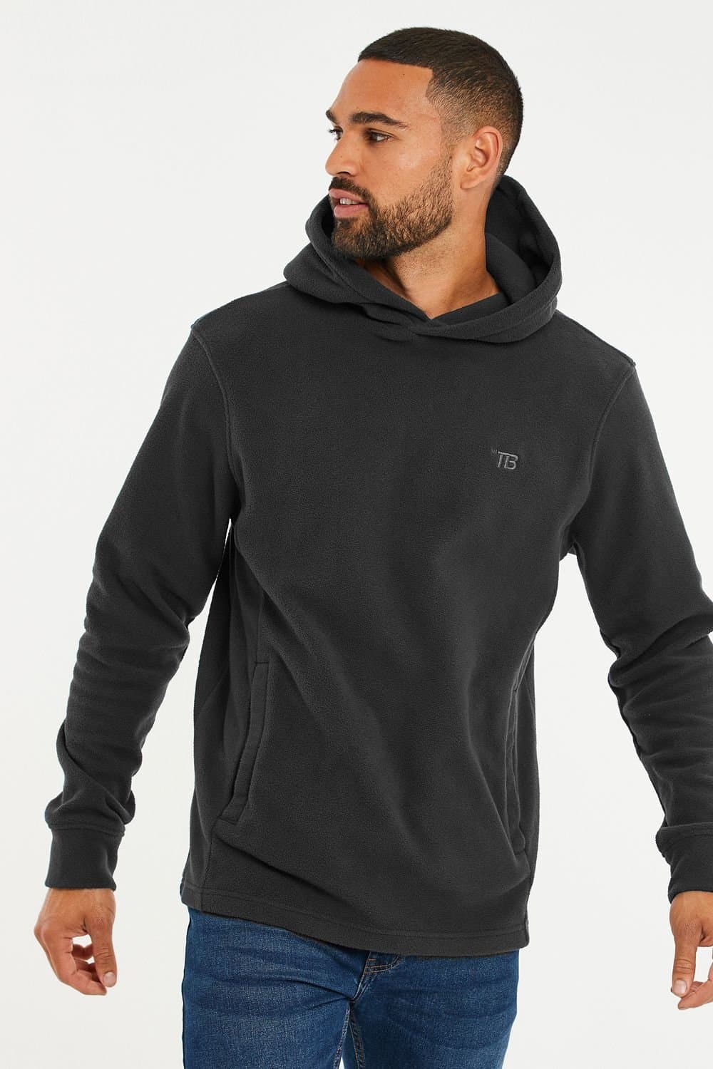 Threadbare Threadbare Men's Dark Grey Microfleece Hoodie