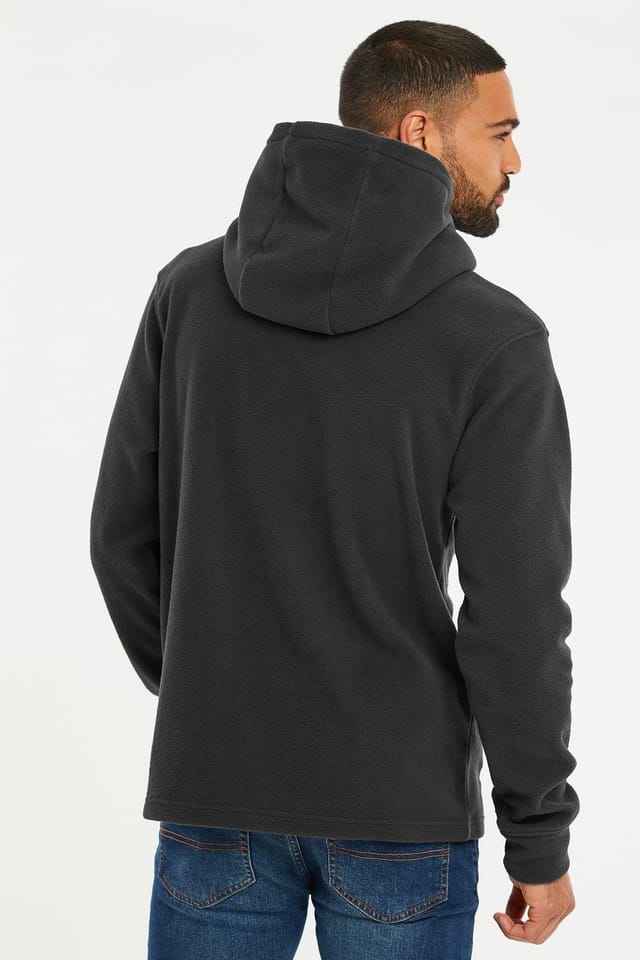 Threadbare Threadbare Men's 'Ryan' Microfleece Overhead Hoodie in Dark Grey - 2