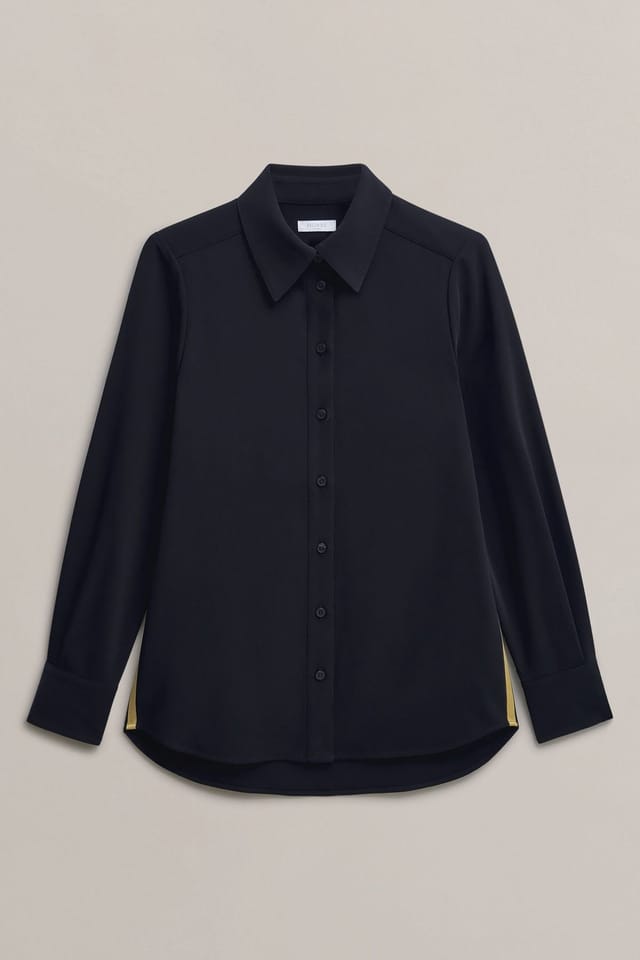 Hobbs London Hobbs London Women's Hadley Stripe Detail Shirt in Dark Navy - 2