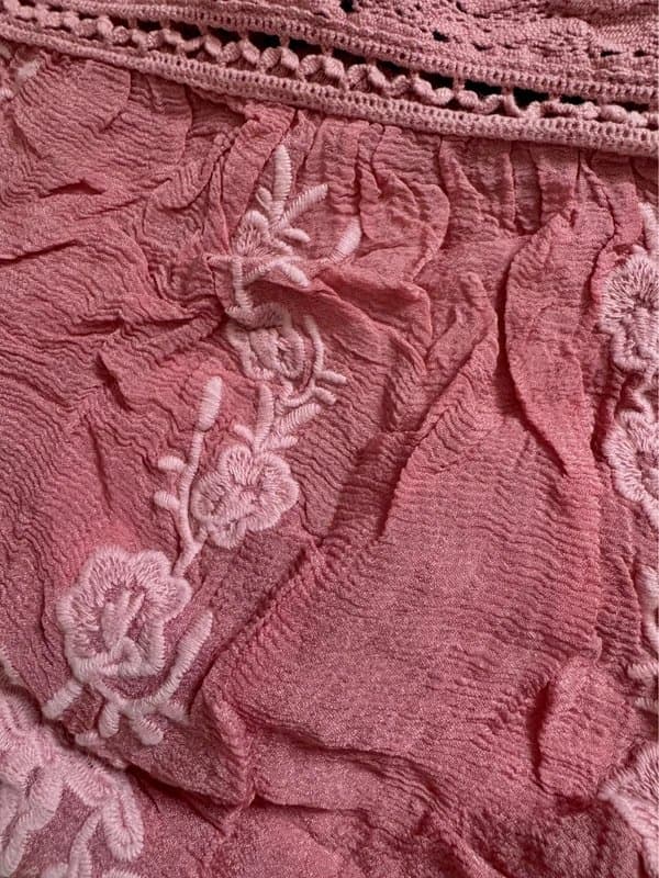 Zara Zara 100% cotton coral crochet detail embroidered top - size S