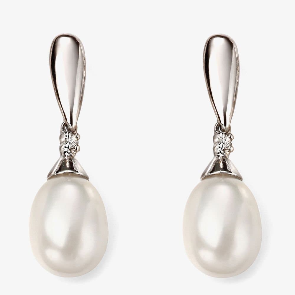 T.H.Baker T.H.Baker Silver Freshwater Pearl Dropper Earrings