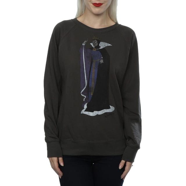 Snow White And The Seven Dwarfs Snow White And The Seven Dwarfs Women's Classic Evil Queen Heather Sweatshirt in Mid Grey - 3