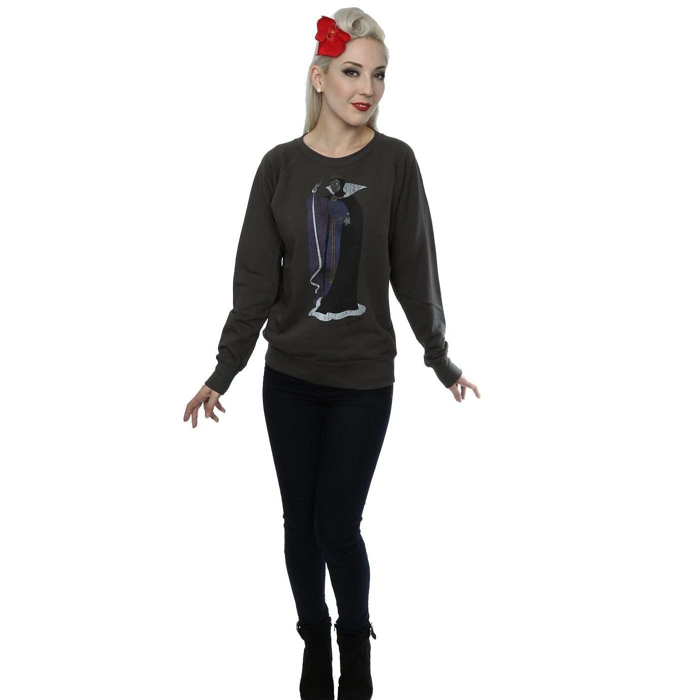 Snow White And The Seven Dwarfs Snow White And The Seven Dwarfs Women's Classic Evil Queen Heather Sweatshirt in Mid Grey - 4