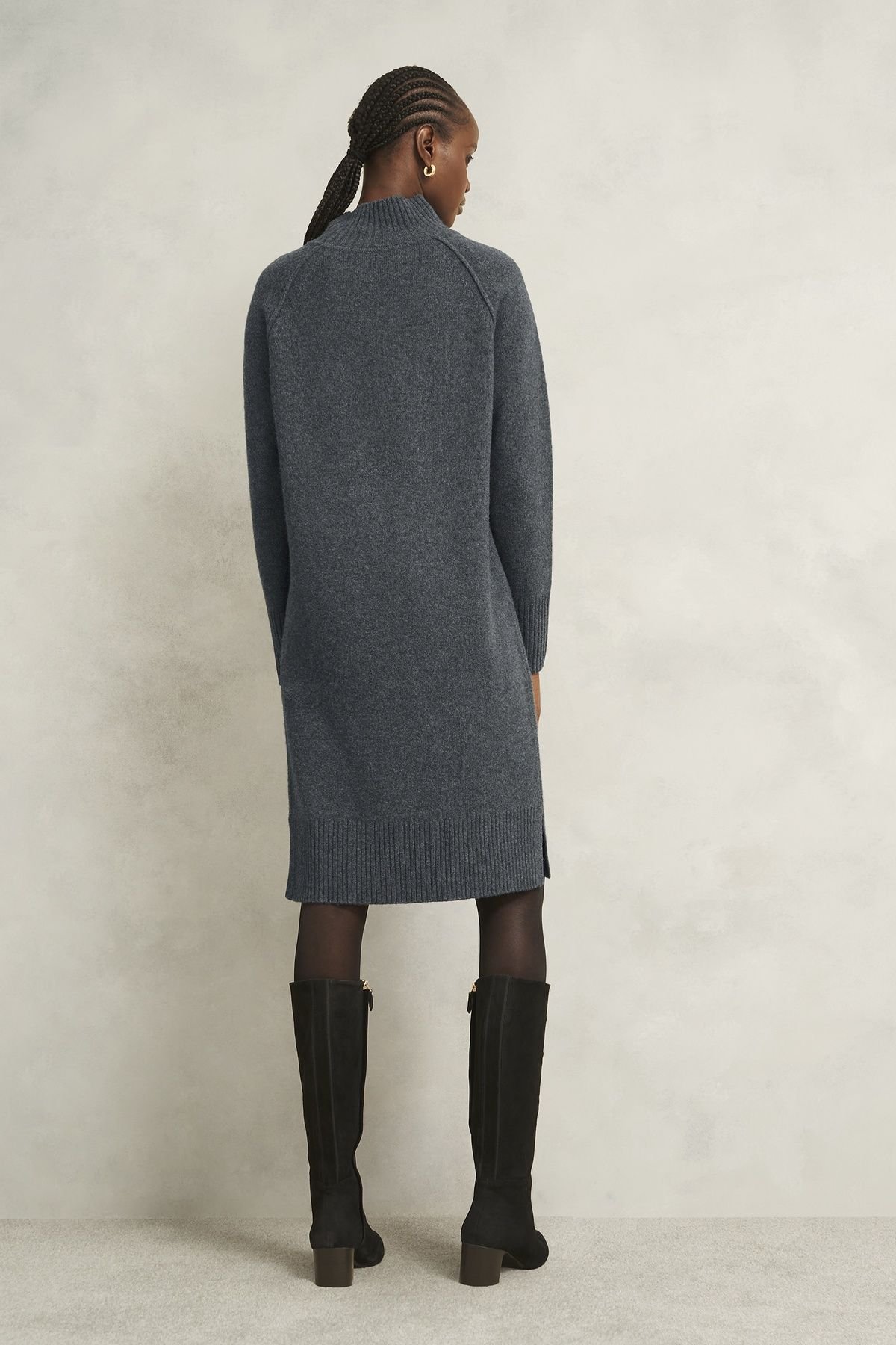 Hobbs London Hobbs London Women's Lorraine Knit Dress in Dark Grey - 4