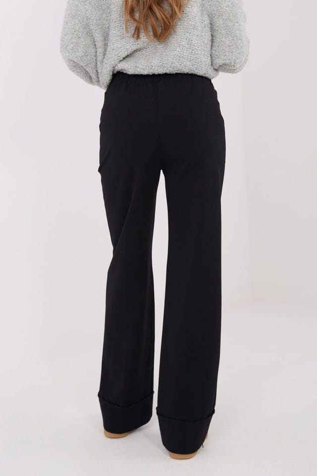 Love Lace Love Lace Women's High Waist Wide Leg Trousers in Black - 3