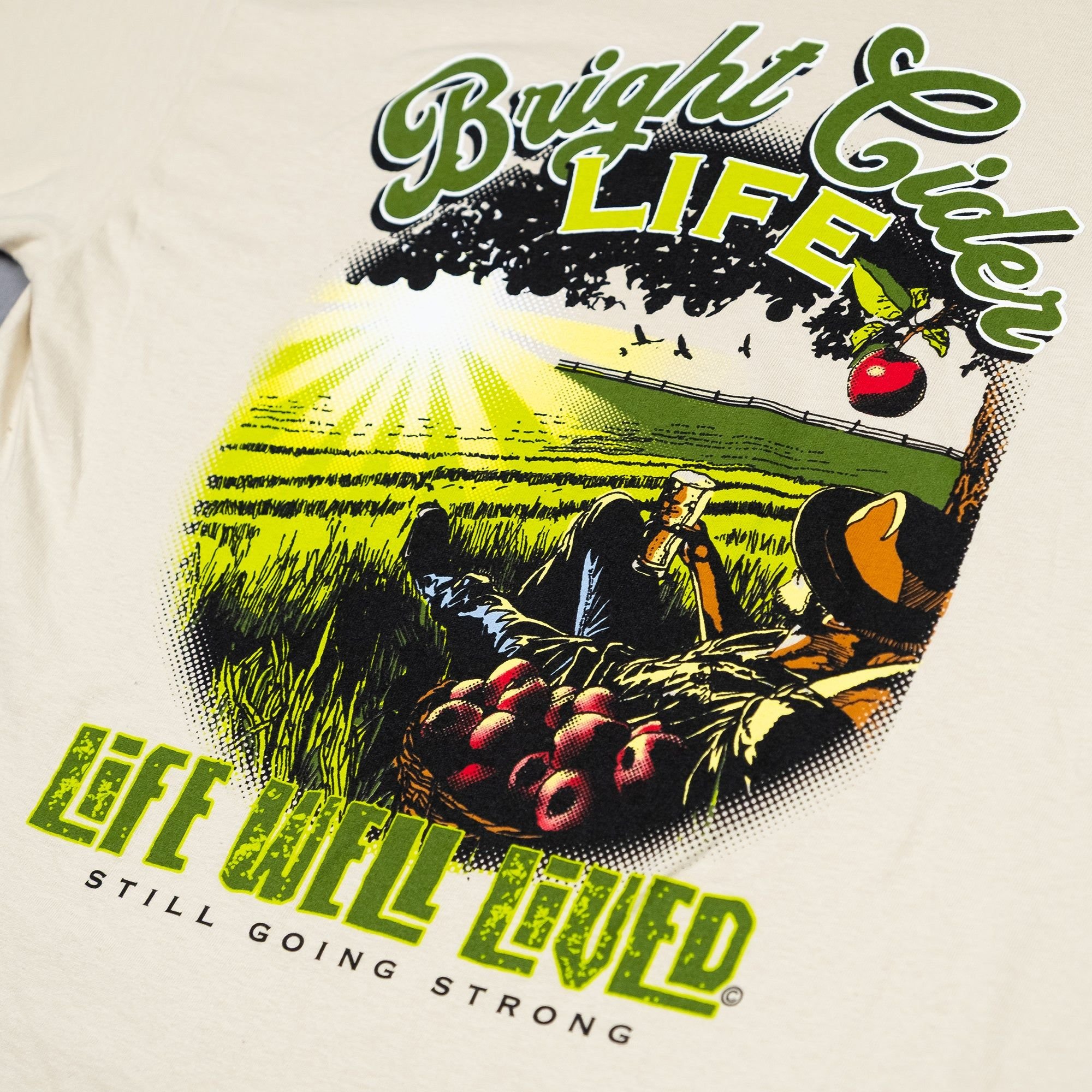 Life Well Lived Life Well Lived Men's Bright Cider Life T-shirt in Light Sand - 2
