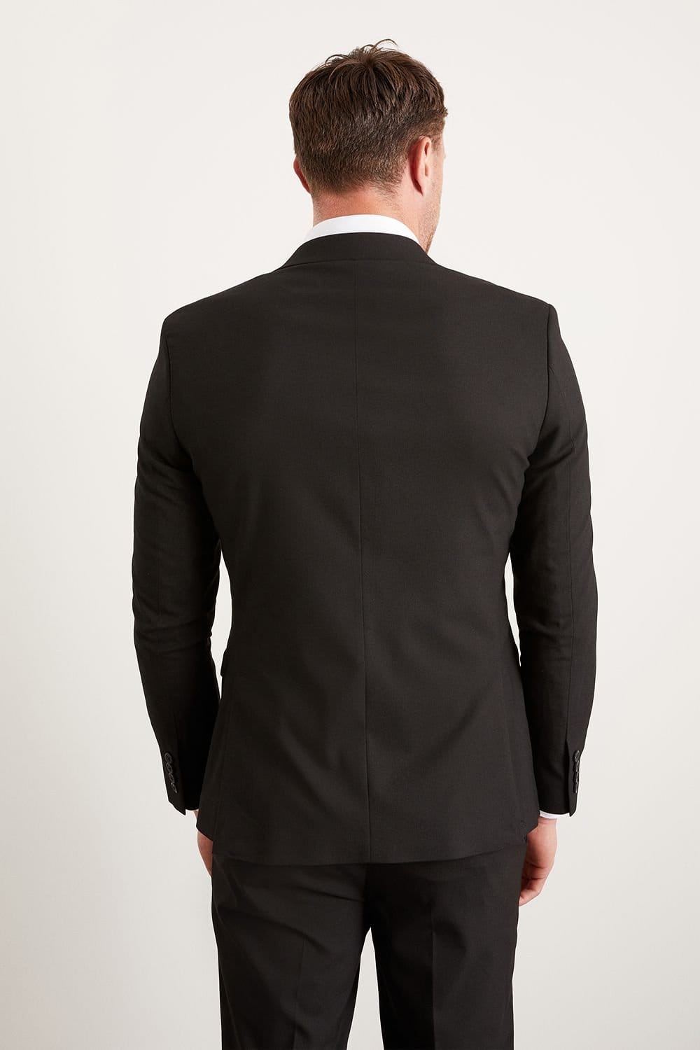 Burton Burton Men's Black Slim Fit Essential Suit Jacket - 4