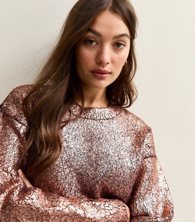New Look Women's Bronze Foil Print Jumper New Look - 3