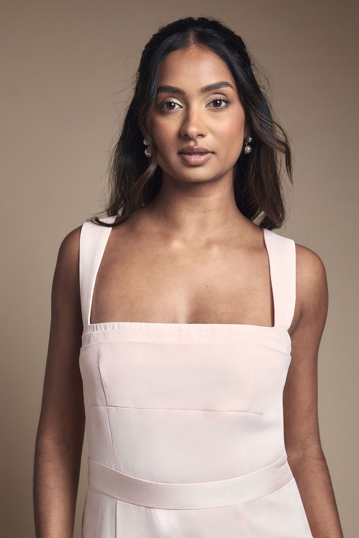 Coast Coast Women's Strappy Satin Bridesmaid Dress With Tie Back Detail in Blush - 4