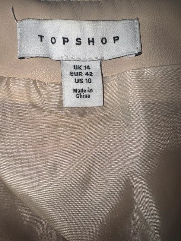 Topshop Beige leather maxi skirt