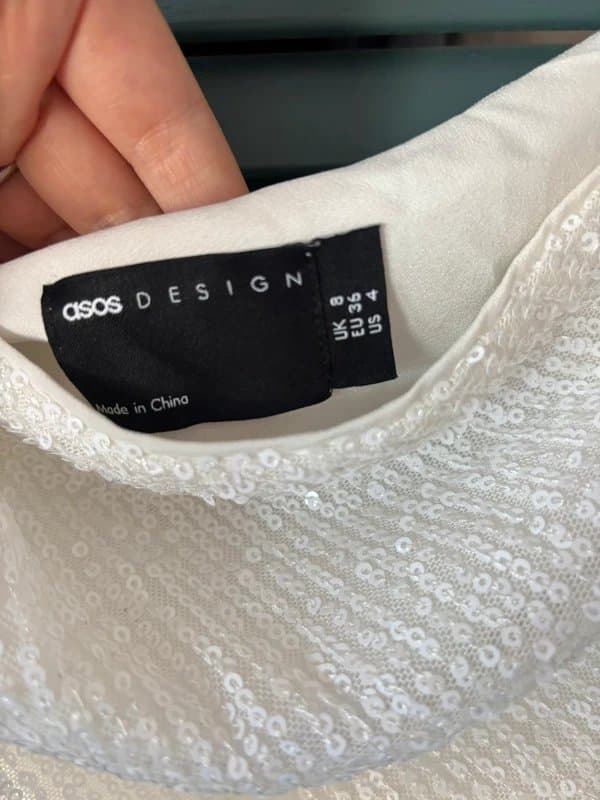 ASOS Design Asos design white sequin mini dress