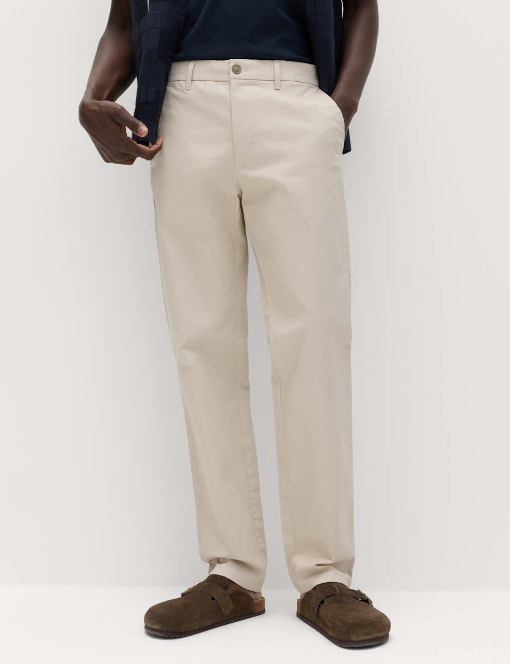 Marks & Spencer M&S Regular Fit Stretch Chinos Light Buff
