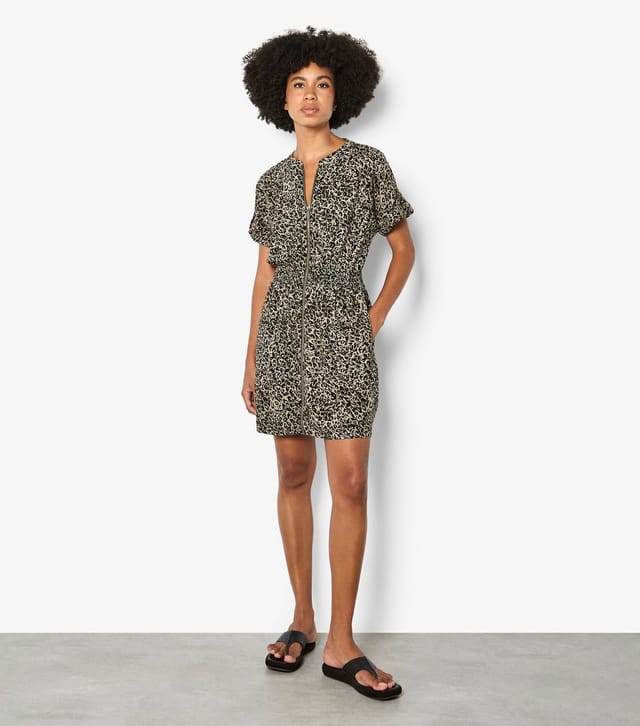 Apricot Women's Dark Khaki Animal Print Zip Mini Dress Apricot New Look - 2