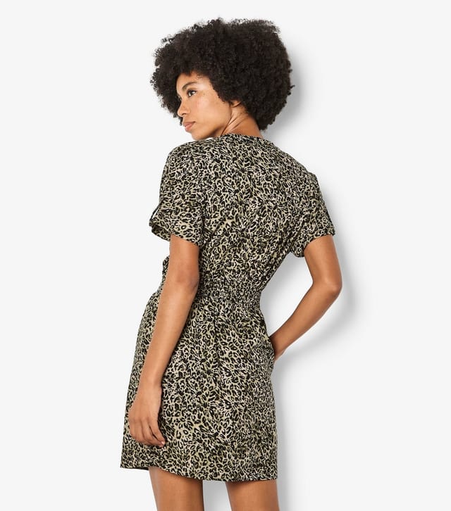 Apricot Women's Dark Khaki Animal Print Zip Mini Dress Apricot New Look - 3
