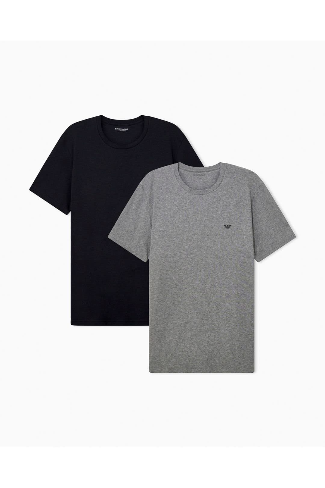 Emporio Armani Emporio Armani Men's 2 Pack Crew Neck T-Shirts Grey Marl Black