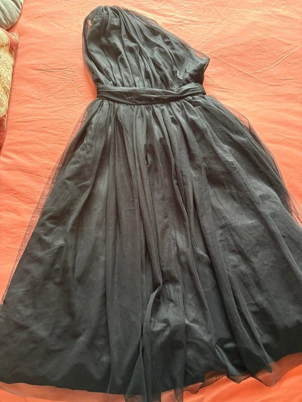 ASOS Design Black Tulle Midi Dress