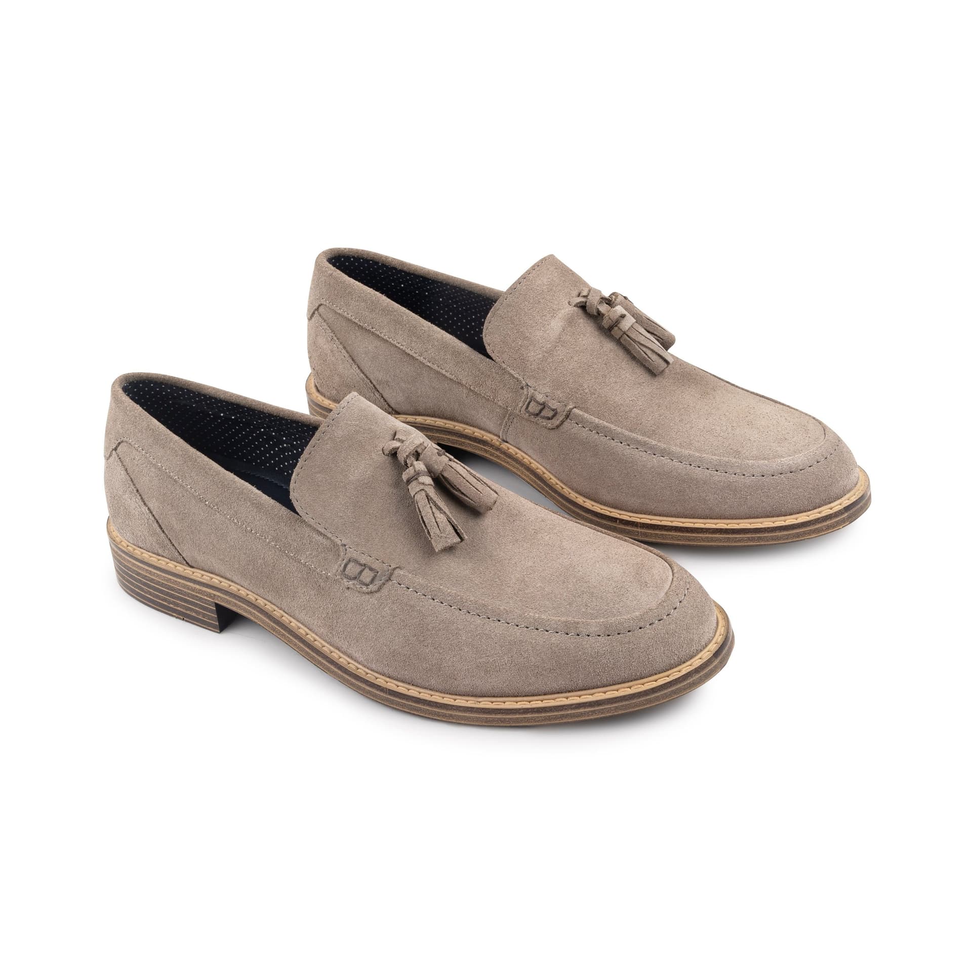 Amen Shoes Amen Shoes Men's Affleck Suede Leather Smart Loafers in Taupe