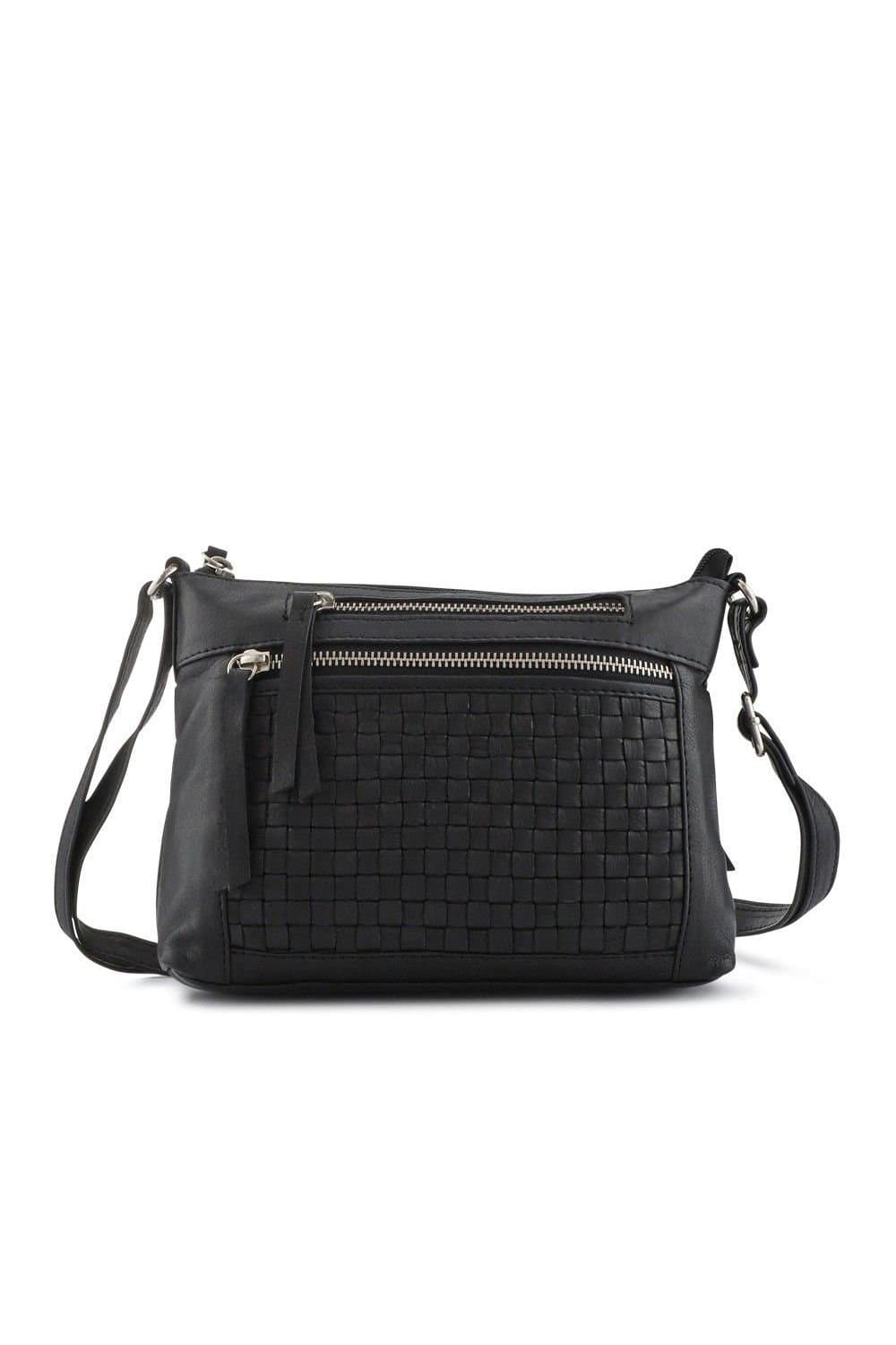 Pavers Pavers Black Leather Crossbody Bag