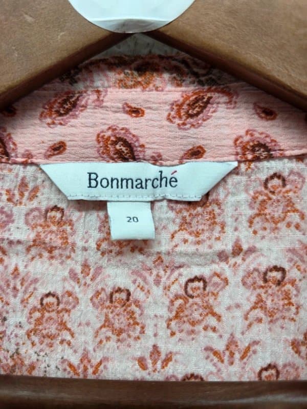 Bonmarché Bonmarché Pink Patchwork Paisley Print Shirt / Blouse - Size 20