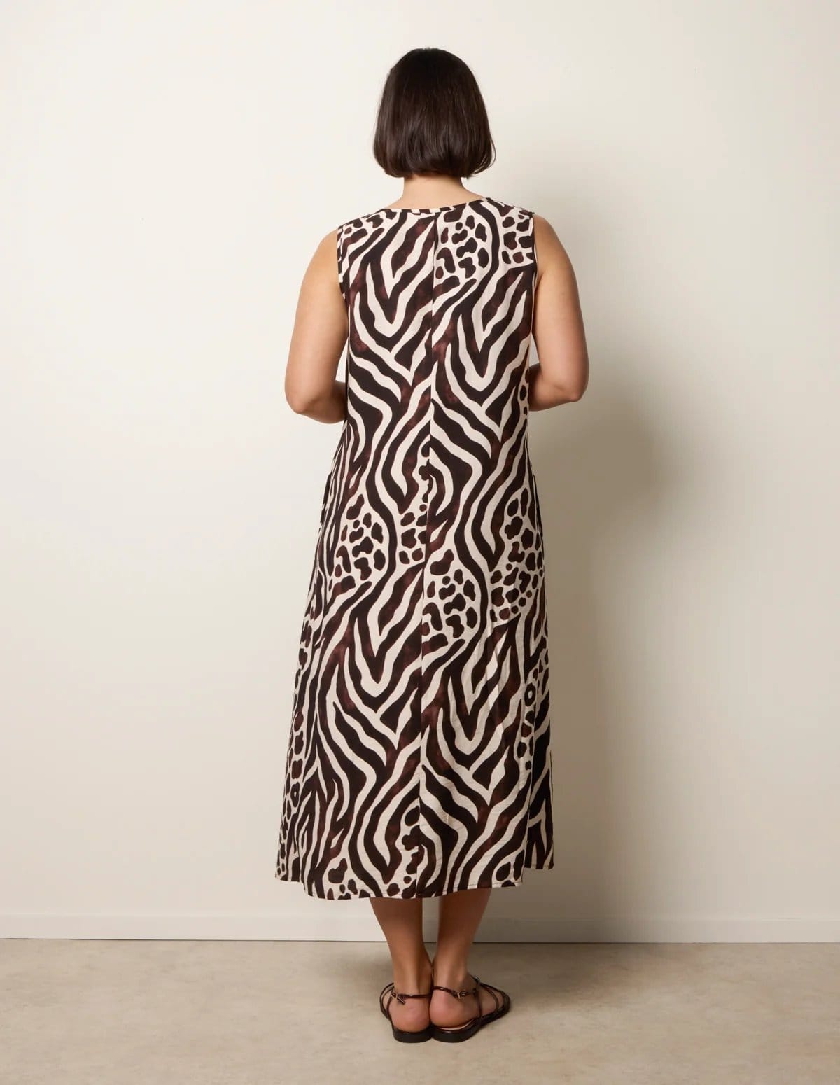Blue Vanilla Animal Print V Neck Dress - 4