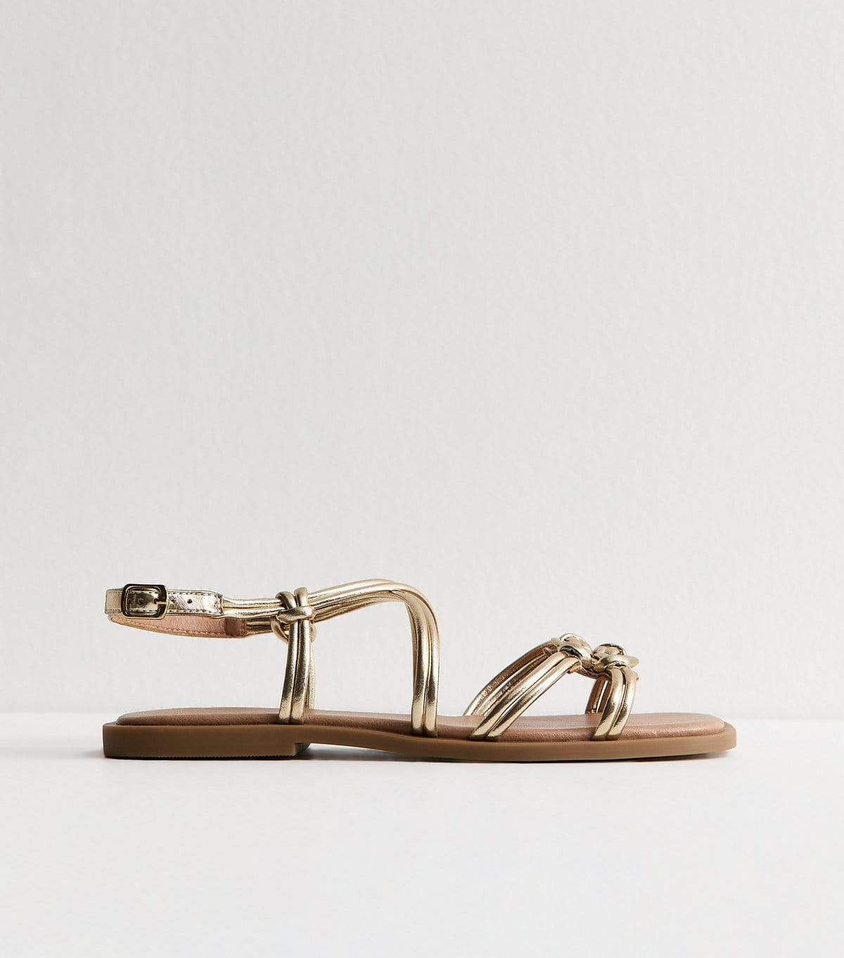 New Look Women's Gold Tone Multistrap Sandals Vegan New Look - 4