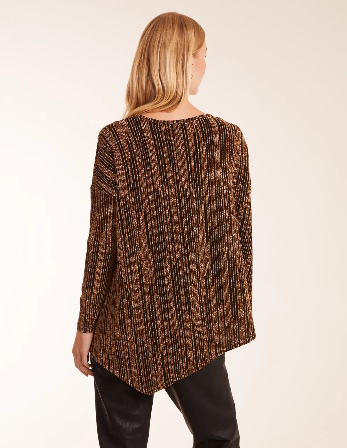 Blue Vanilla Asymmetric Batwing Metallic Top - 4