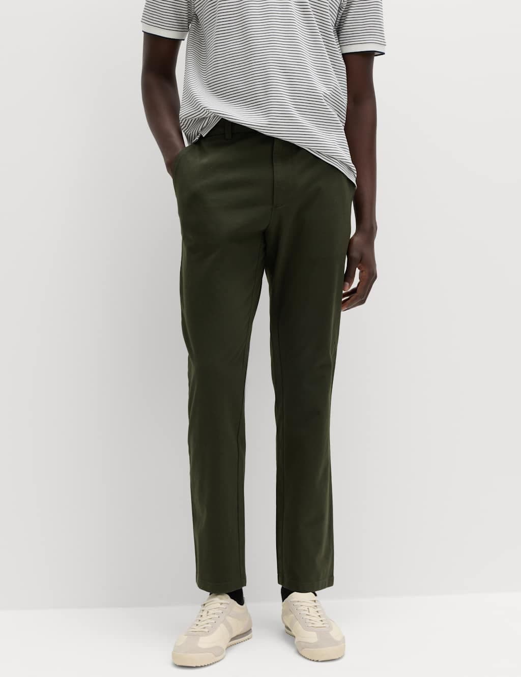 Marks & Spencer M&S The Ultimate Slim Fit Twill Chinos Dark Khaki