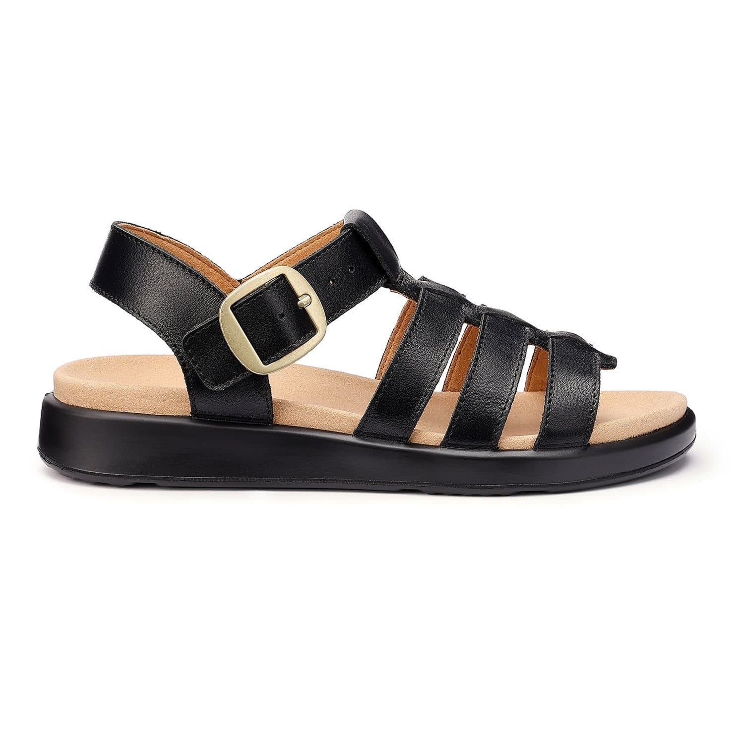 Hotter Hotter Women's Wide Fit 'Alanya' Gladiator Sandals in Black