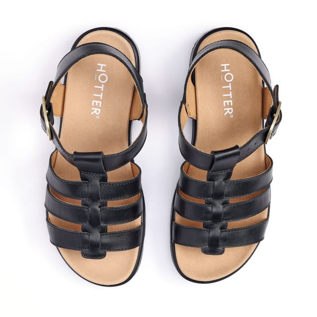 Hotter Hotter Women's Wide Fit 'Alanya' Gladiator Sandals in Black - 3