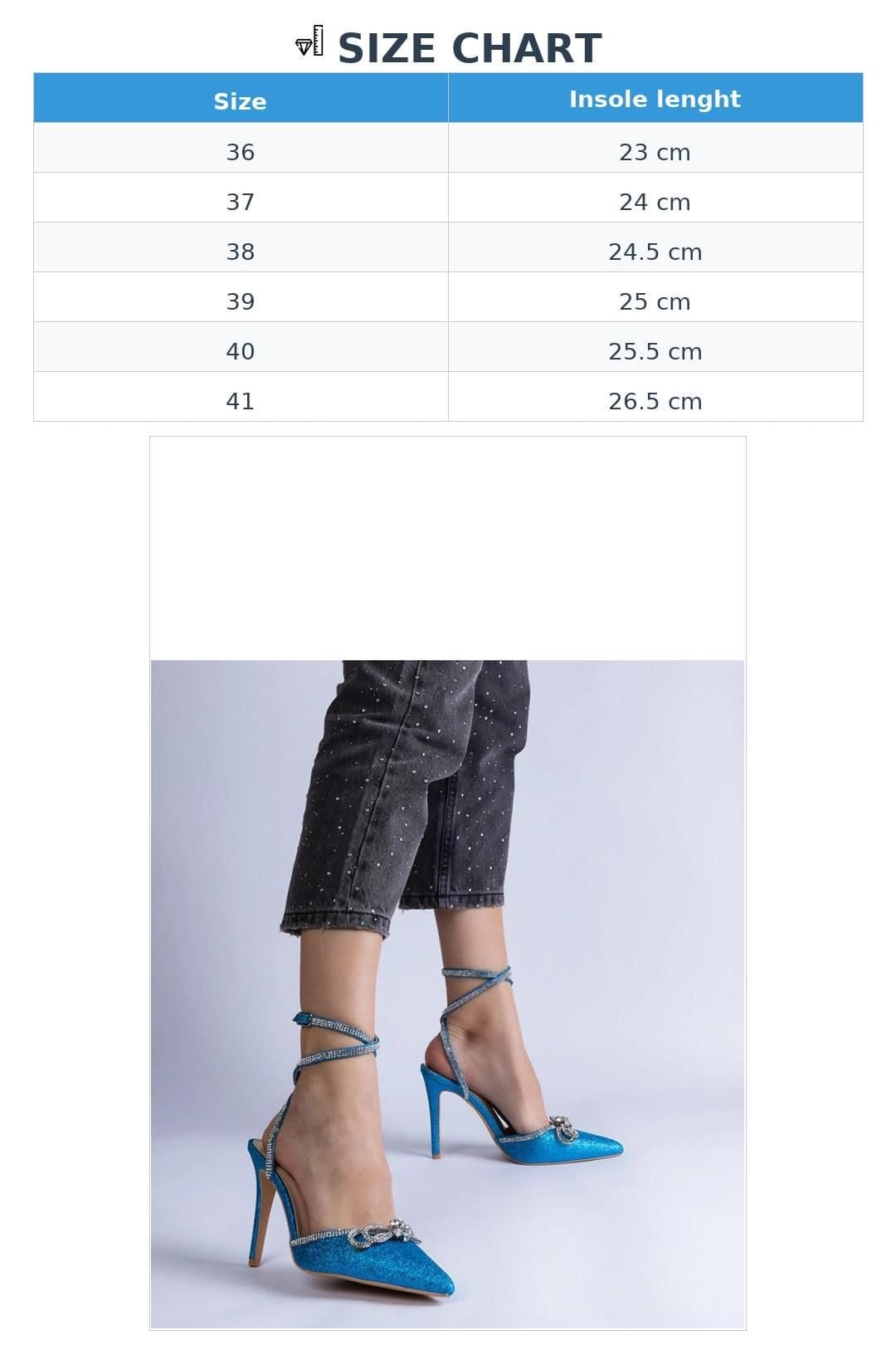 Love Lace Love Lace Women's High Heel Pumps with Bow & Zircon Detail for Summer Comfort in Blue - 4