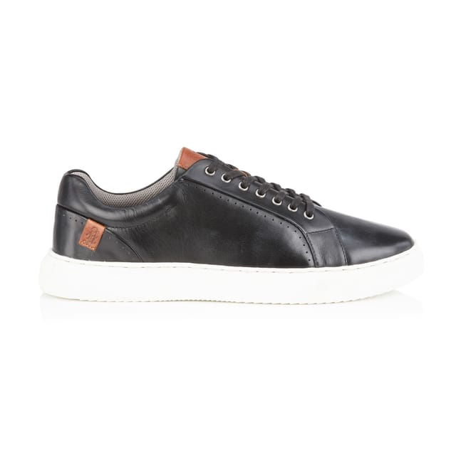 Amen Shoes Amen Shoes Men's Cavan Leather Cup Sole Trainers in Black - 3