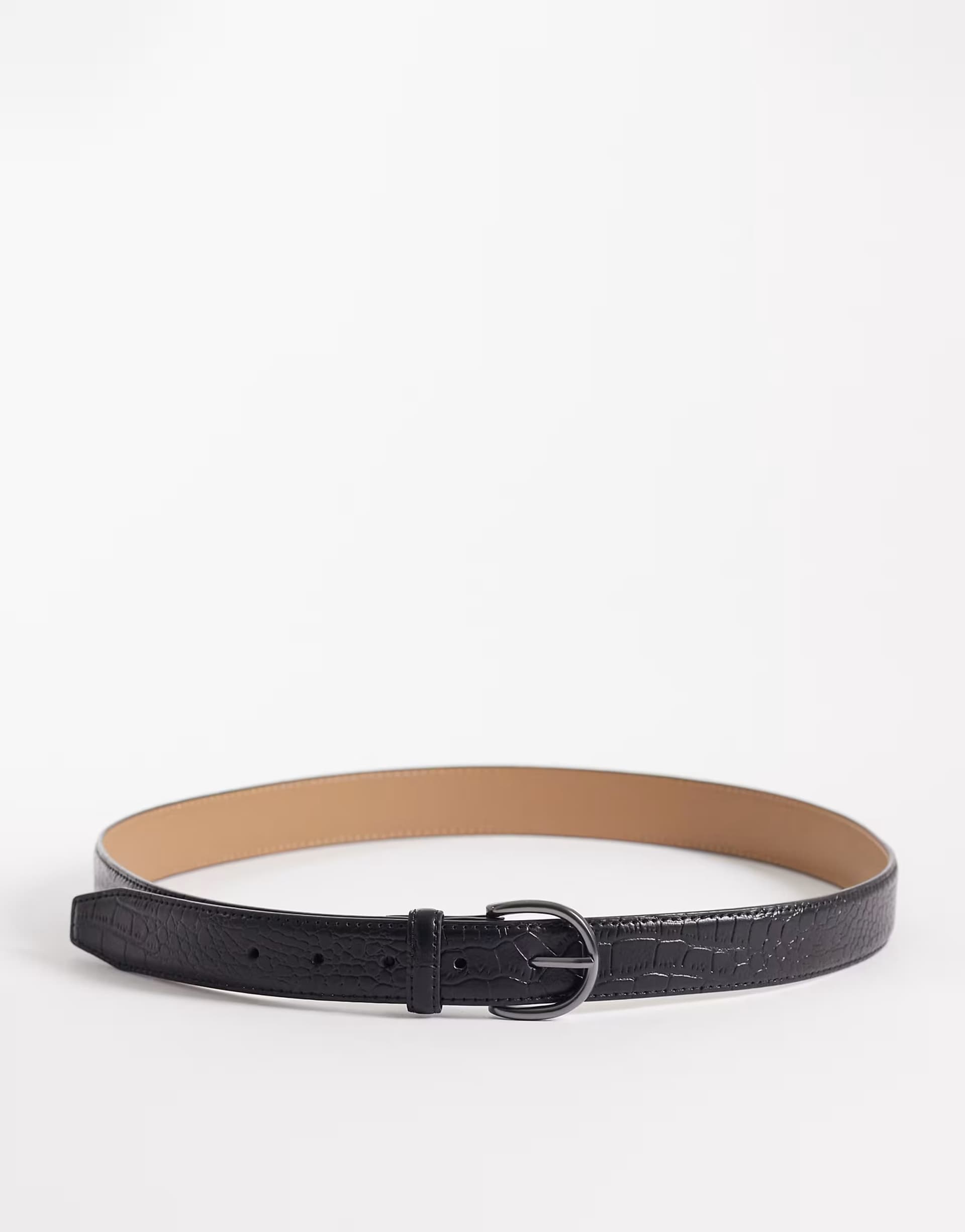 ASOS ASOS Textured Leather Belt in Black
