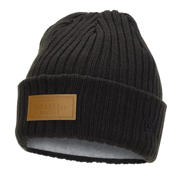 Bauer Bauer Men's Leather Patch Beanie in Black - 2