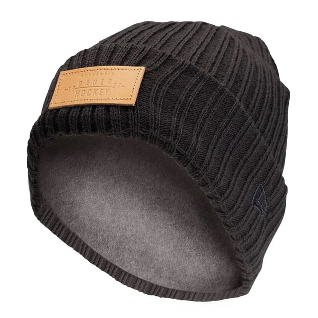 Bauer Bauer Men's Leather Patch Beanie in Black - 3