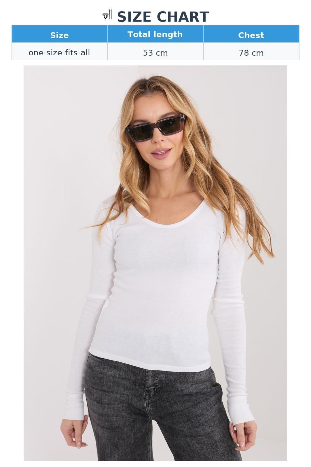 Love Lace Love Lace Women's Long Sleeve Basic Cotton Fitted Blouse in White - 4