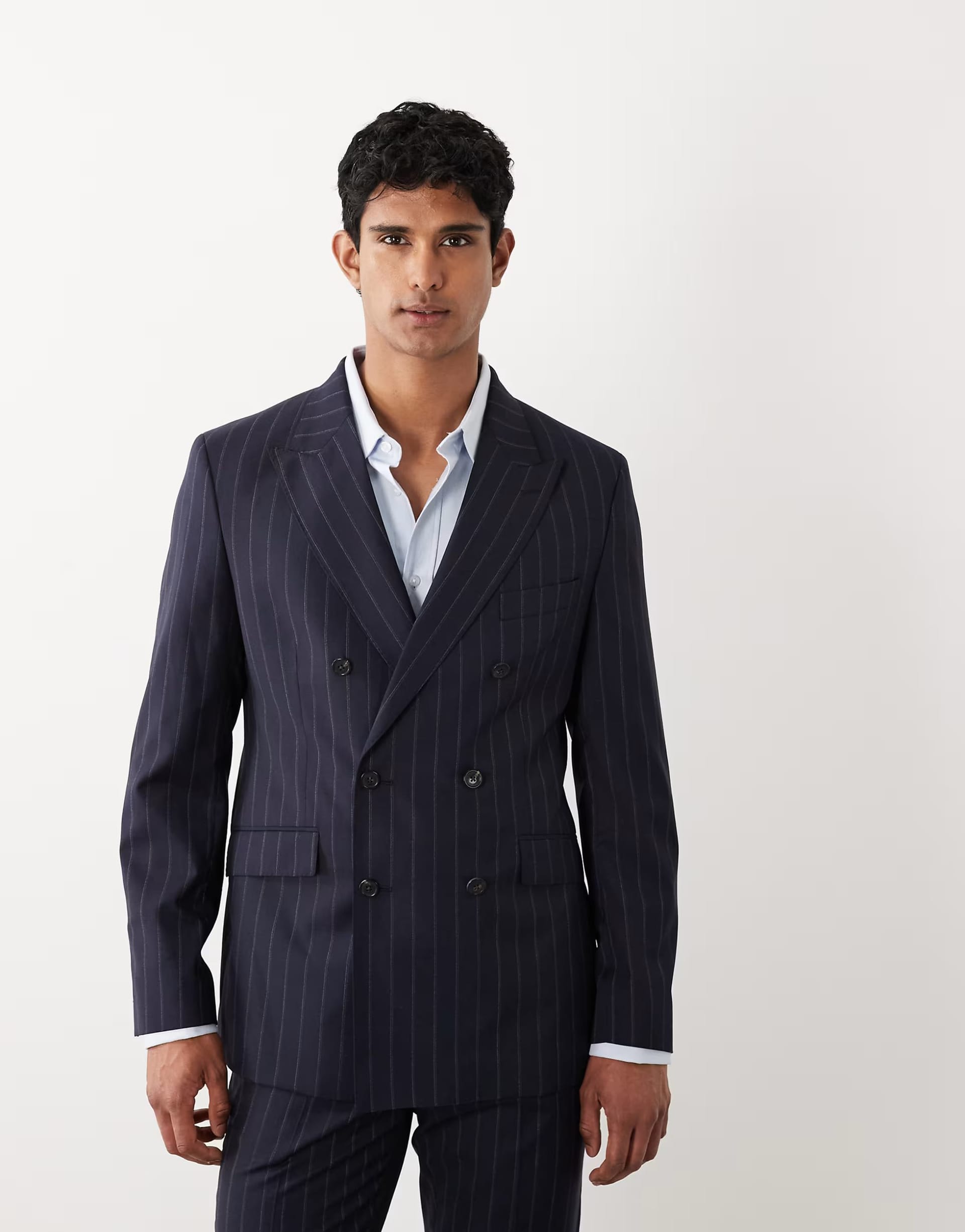 Mango Navy Double-Breasted Blazer Co-Ord Set