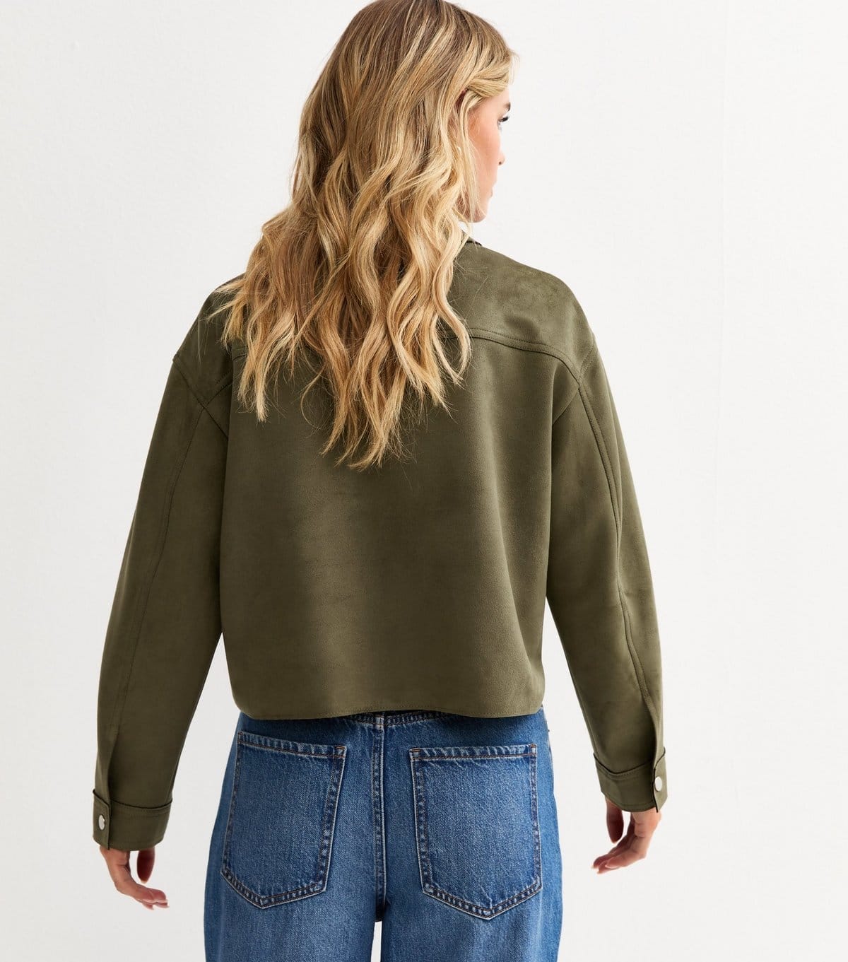 New Look Women's Petite Khaki Faux Suede Shacket New Look - 4