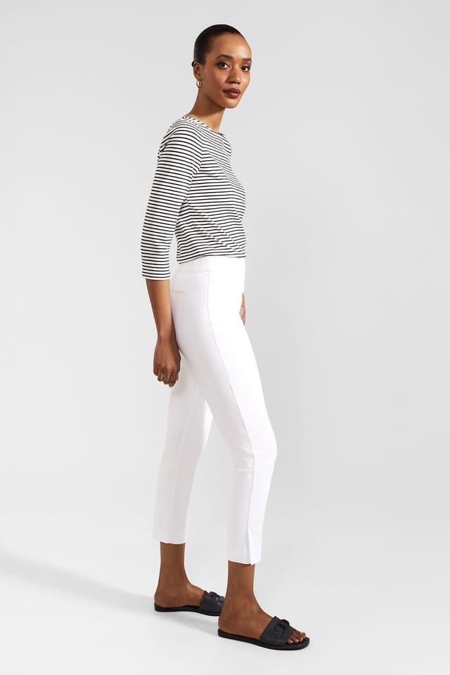 Hobbs London Hobbs London Women's Giselle Capri Cropped Trousers in White - 3