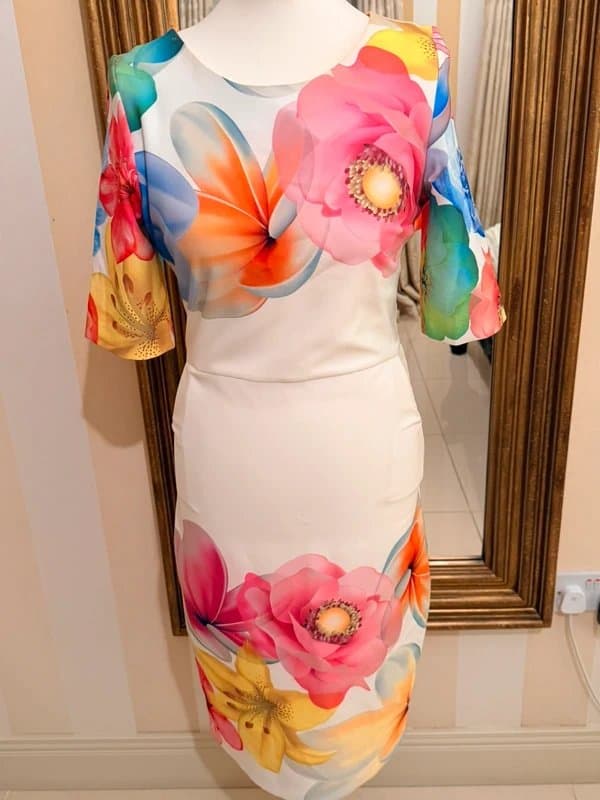 daisy may White floral mini dress