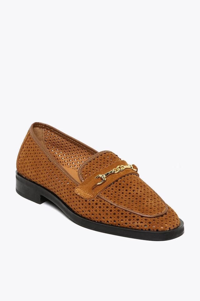 Steve Madden STEVE MADDEN Women's 'Nafisa Loafer Tan' Suede Flats in Tan - 2