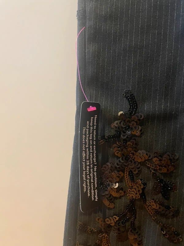 New Look New Look black pinstripe sequin-embellished trousers