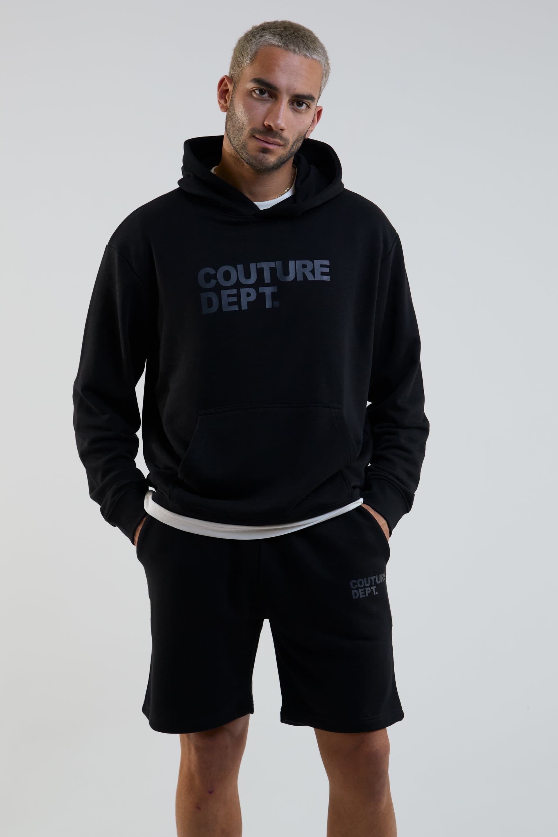 BCouture BCouture Men's Shorts, Hoodie & T-Shirt Set in Black