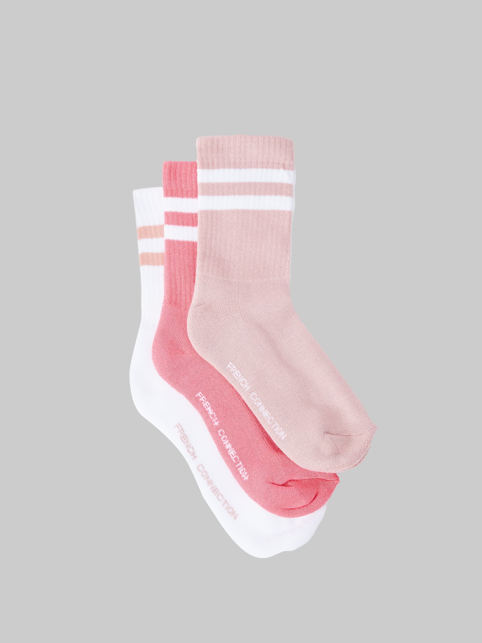 French Connection French Connection 3 Pack Stripe Crew Socks Multi 4