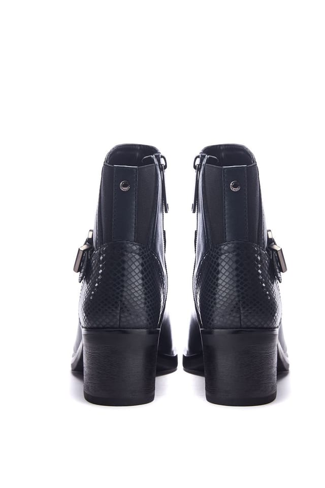 Moda in Pelle Moda In Pelle Women's 'Leighton' Leather Heeled Boots in Navy - 3