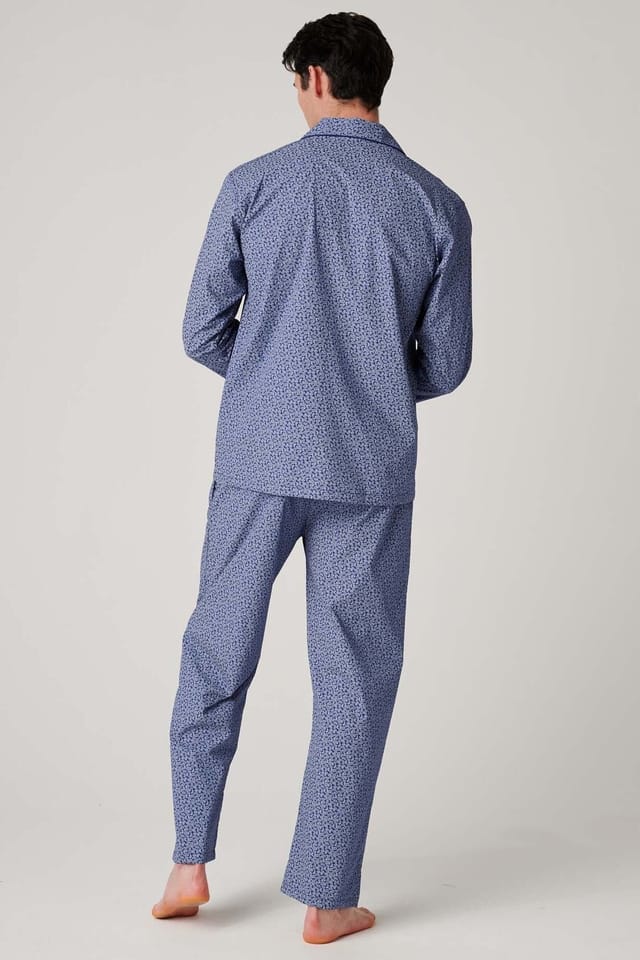 British Boxers British Boxers Men's "Navy Paisley" Crisp Cotton Pyjama Set in Dark Navy - 3
