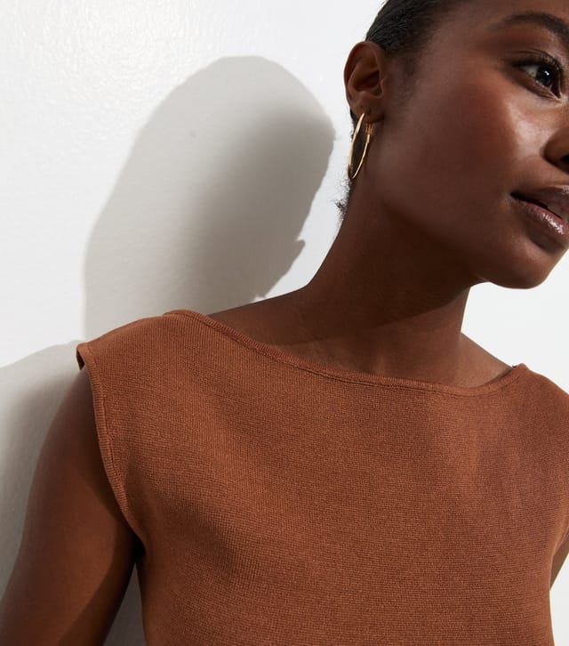 New Look Women's Tan Slash Neck Vest Top New Look - 2