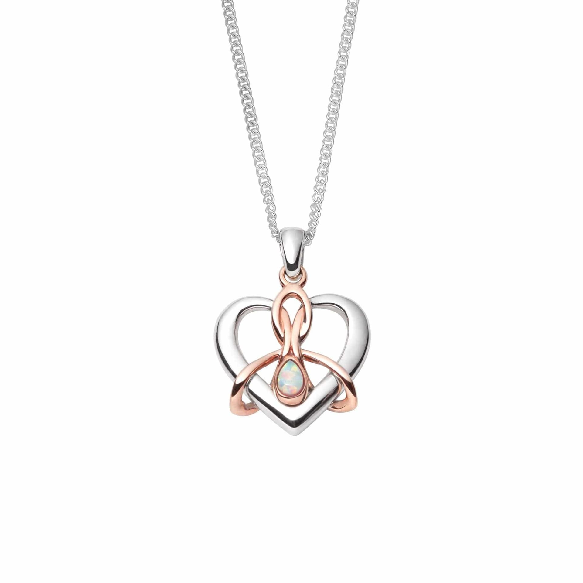 Clogau Clogau Women's Forever Yours Sterling Silver Dwynwen Pendant with Opal in Metallics