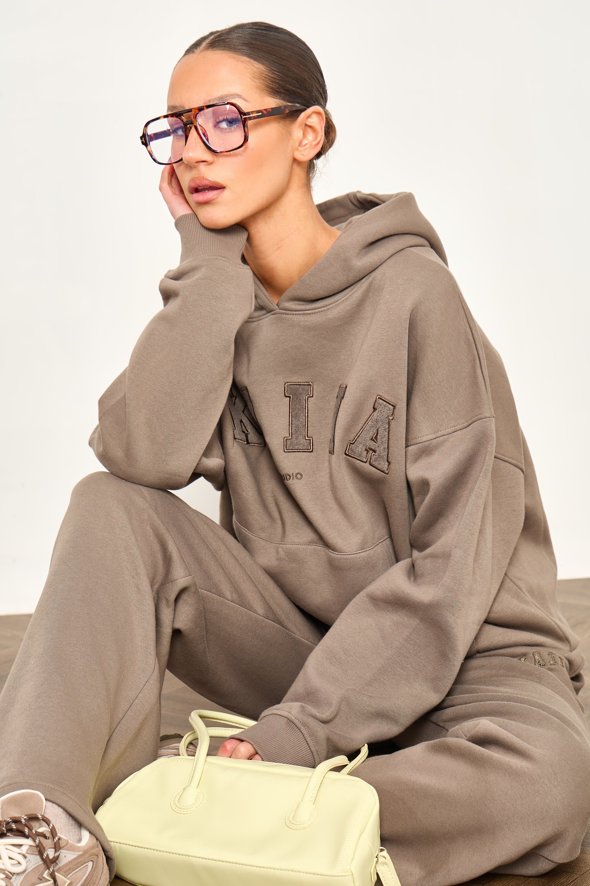 Kaiia Kaiia Studio Oversized Hoodie Grey Taupe - 2