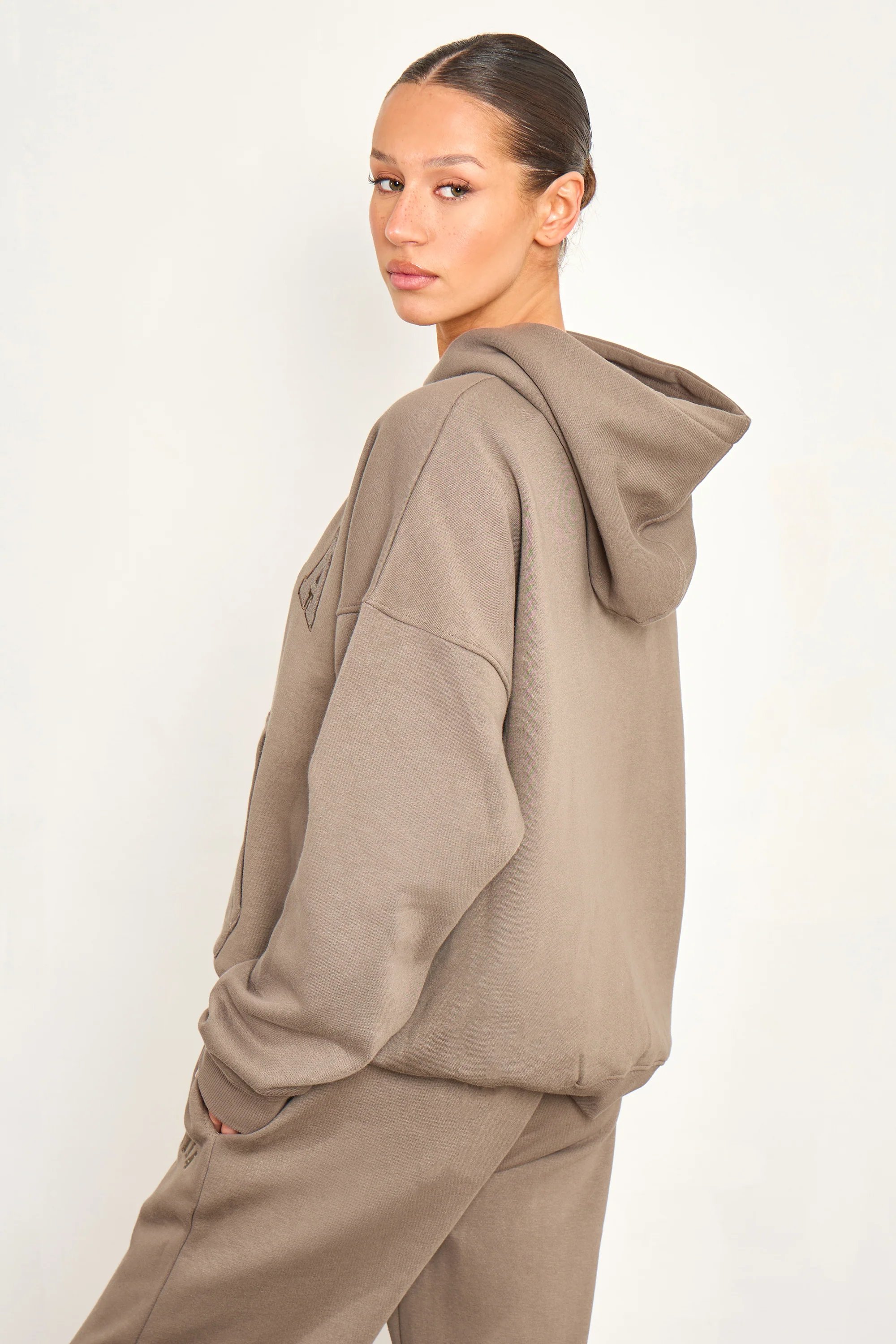 Kaiia Kaiia Studio Oversized Hoodie Grey Taupe - 4