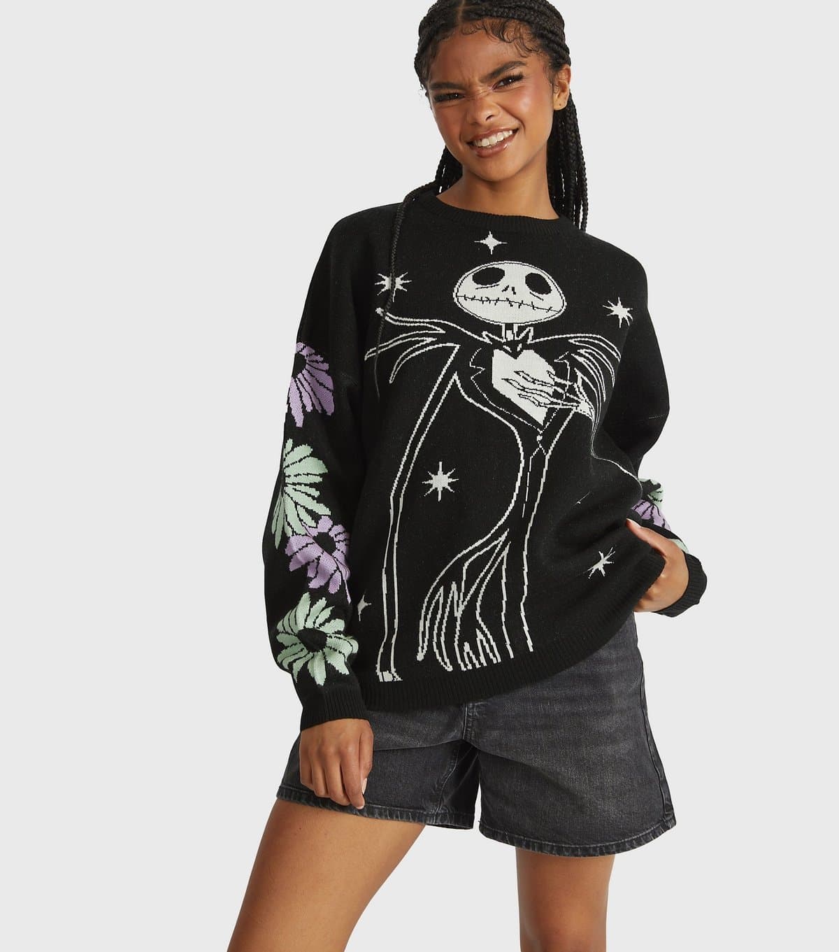 Skinnydip Women's Black Jack Skellington Jumper Skinnydip New Look
